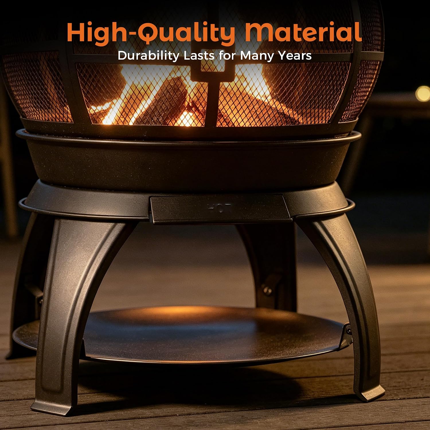 BALI OUTDOORS Chiminea Outdoor Fireplace, Outdoor Wood Burning Fire Pits for Backyard, Garden, Camping, Brown-Black