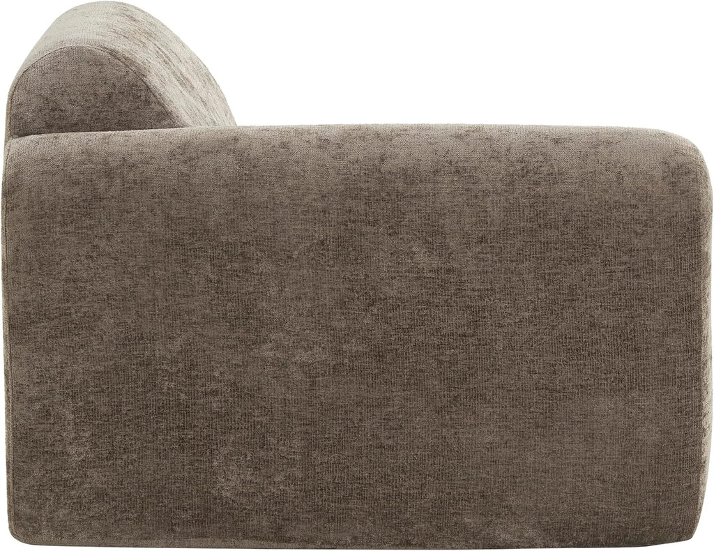 Christopher Knight Home Midel 111' Modular L-Shape Sofa Couch with Chaise Lounge, Modern Boneless Sofa for Living Room, Fabric Upholstered Cloud Couch with Deep Seat, Dark Brown