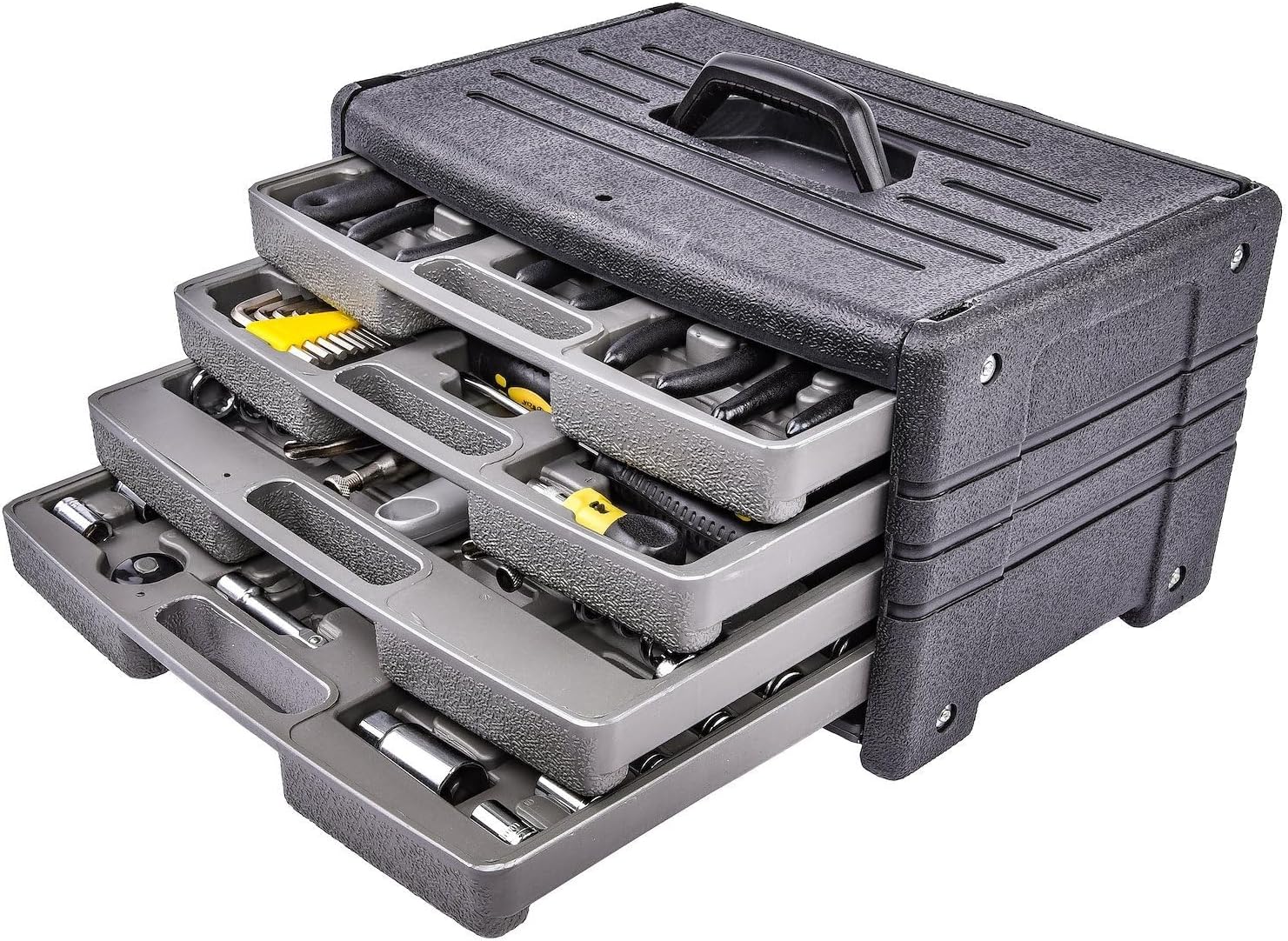 JEGS 99-Piece Tool Set with Carry Case - Pliers, Socket Screwdriver, Wrench, Hex Key, Electrical Repair Kit