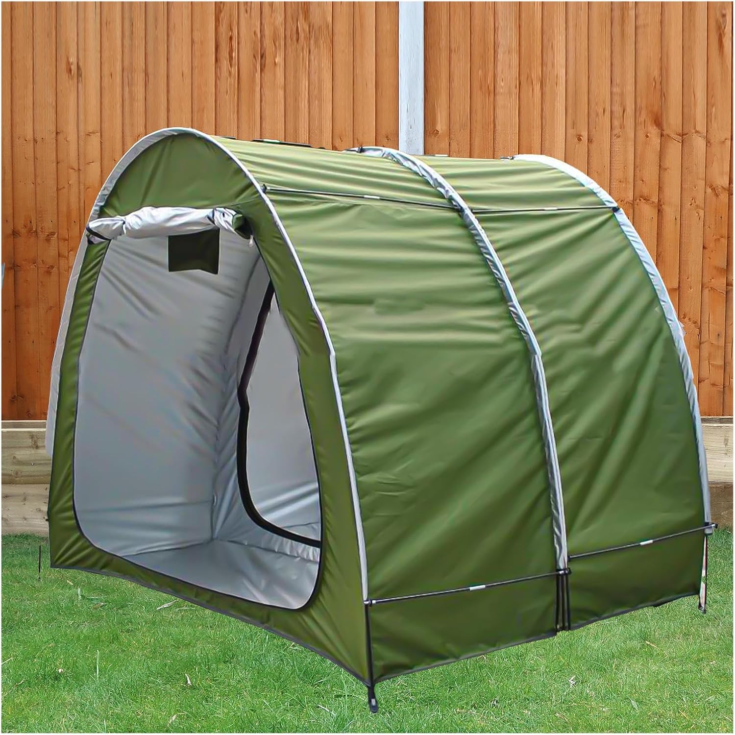 2 PCS Storage Sheds Can Be Spliced Motorcycle Tent Protect Against Wind,Rain,Snow,Dust Plastic Storage Shed,Green
