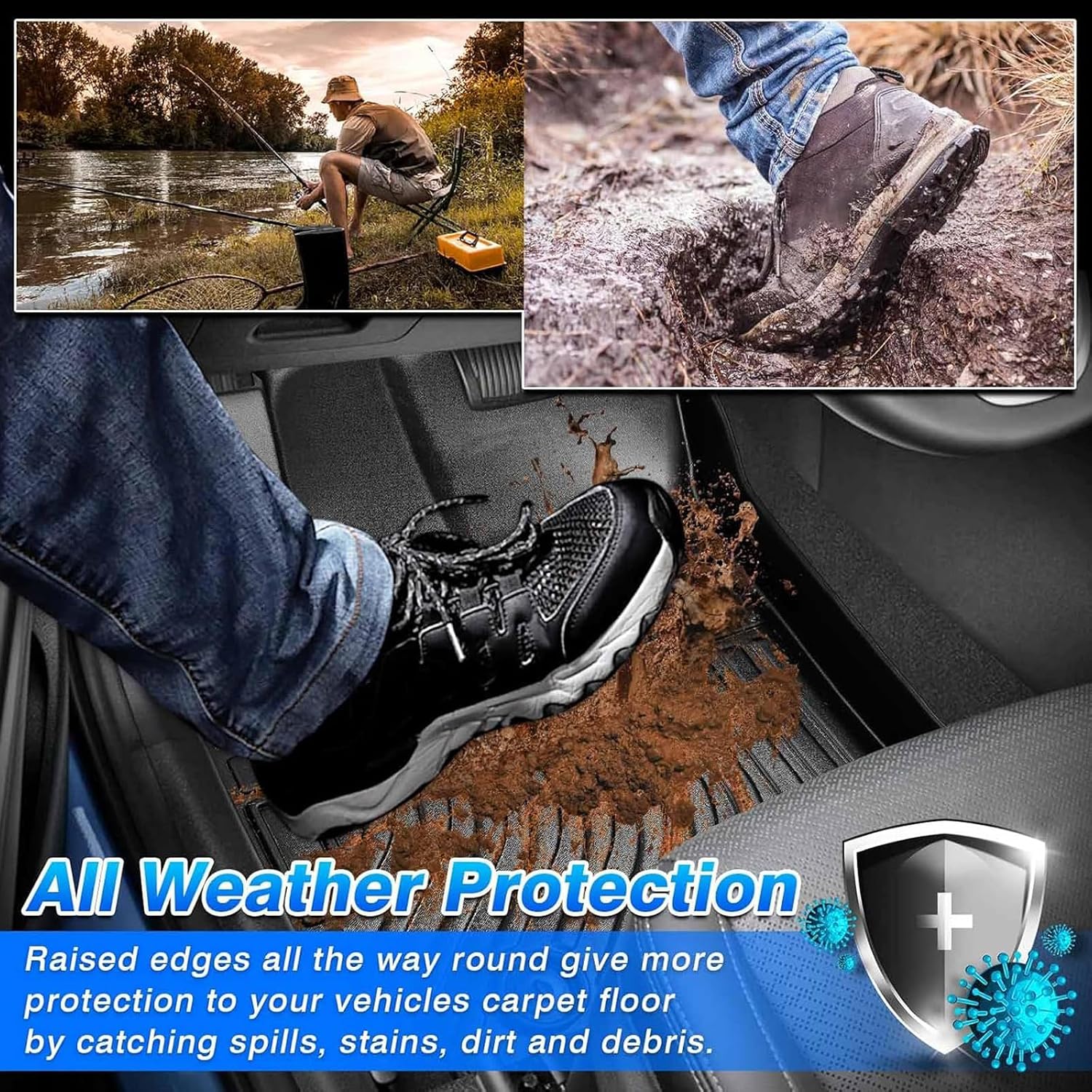 Cartist Floor Mats for Nissan Kicks 2018-2024, All Weather Cargo Liner for Nissan Kicks Accessories, Heavy Duty Car Mats, Car Accessories