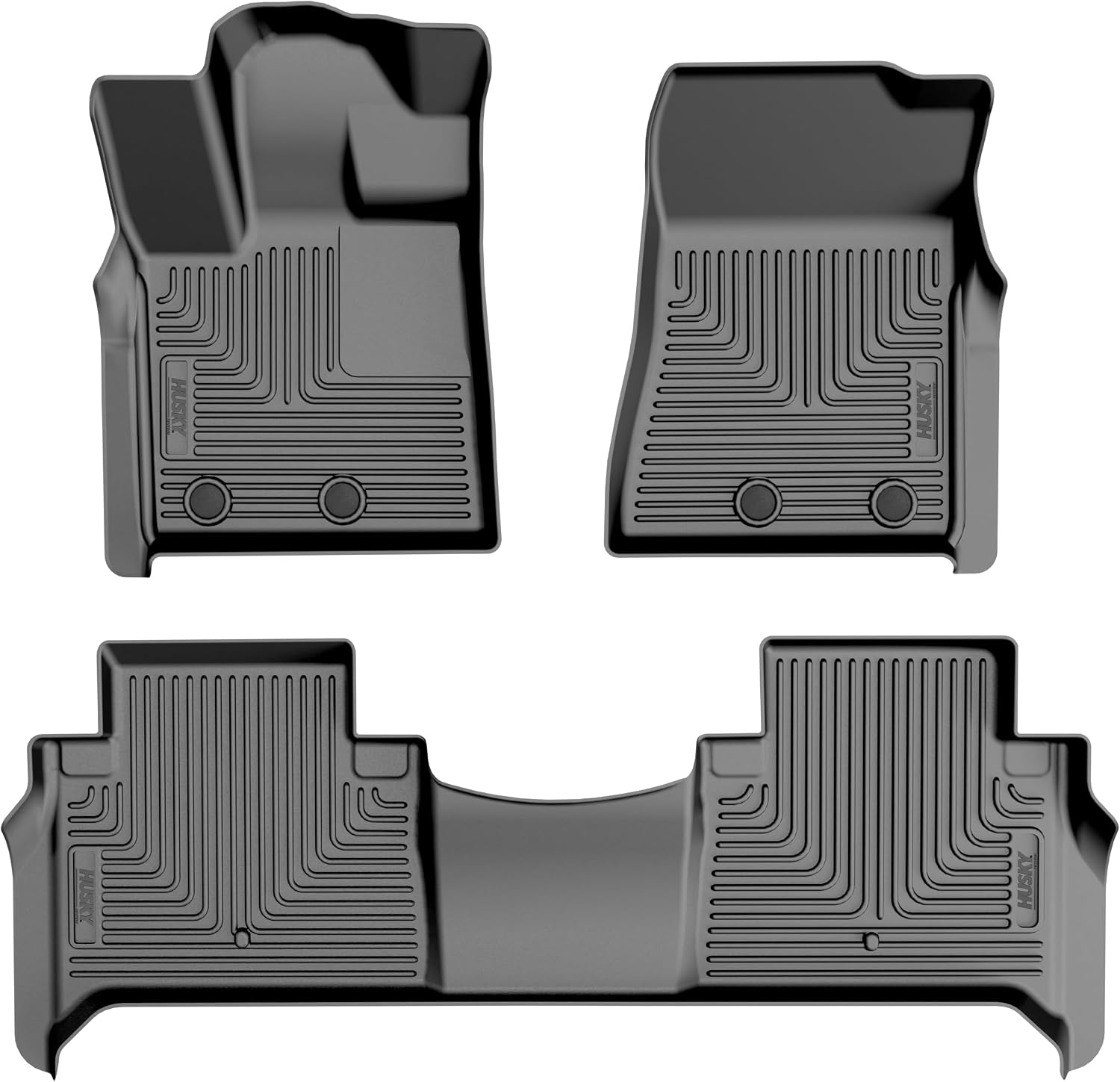 Husky Liners Weatherbeater Floor Mats | Fits 2025-2026 Infiniti QX80, 2025-2026 Nissan Armada | Front & 2nd Row, 1-pc Black - 96751