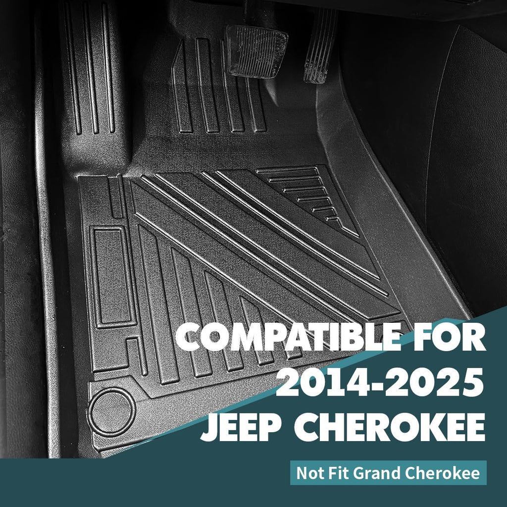 Compatible for 2014-2025 Jeep Cherokee Floor Mats Full Set All Weather Floor Mats & Seat Back Cover & Cargo Liner Protector for 2014-2025 Jeep Cherokee Accessories