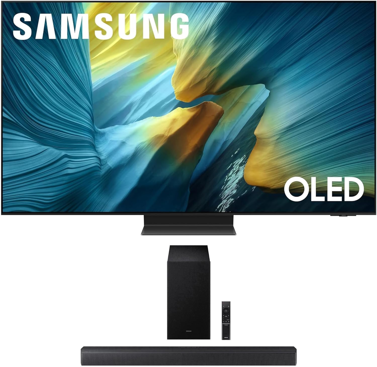 SAMSUNG QN65S95FAFXZA 65 Inch OLED HDR Pro 4K Smart TV with a HW-B630F B-Series Soundbar 3.1 Ch and Subwoofer with Dolby Audio (2025)