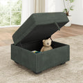 HONBAY Square Ottoman Module for Modular Sectional Sleeper Sofa, Storage Ottoman Footrest and Seat Cube, Velvet Green