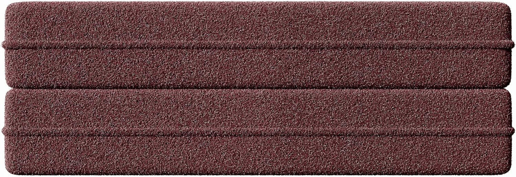 Ball & Cast 78' Floor Sofa Bed with 2 Pillows,Convertible Teddy Fabric Foam-Filled Sleeper Sofa Bed,Pull Out Couch Full Size Folding Mattress for Living Room,Playroom,No Assembly Required,Burgundy