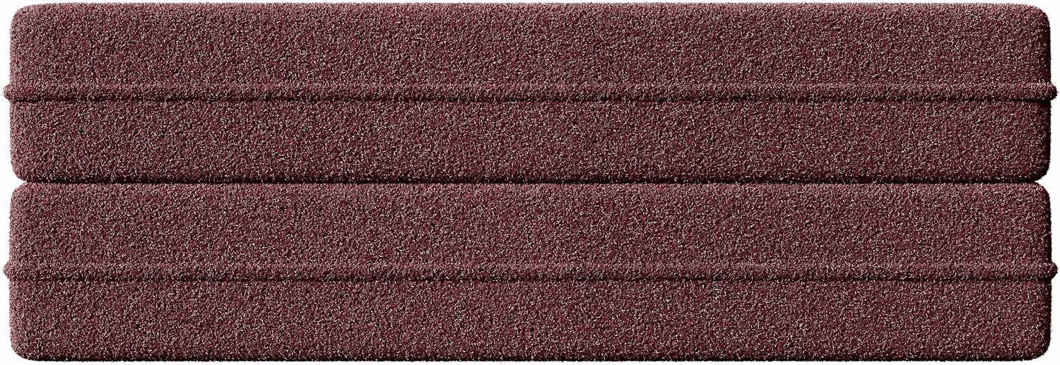 Ball & Cast 78' Floor Sofa Bed with 2 Pillows,Convertible Teddy Fabric Foam-Filled Sleeper Sofa Bed,Pull Out Couch Full Size Folding Mattress for Living Room,Playroom,No Assembly Required,Burgundy