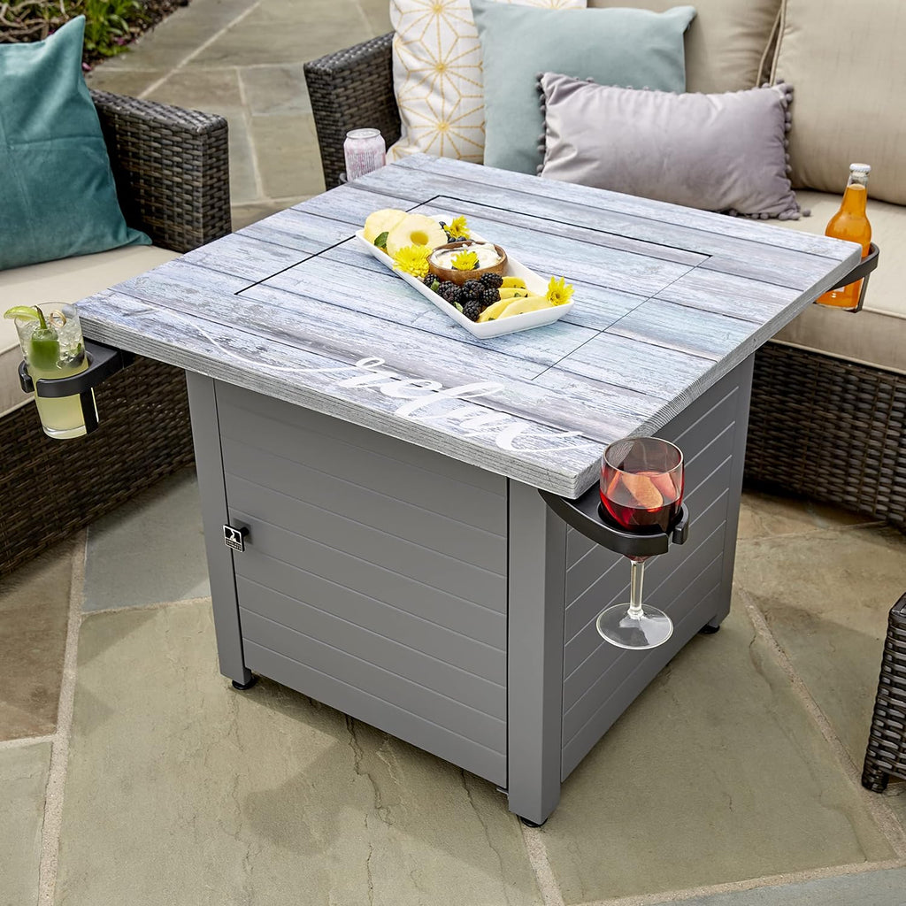Relax Gray 30' Square Gas Fire Table