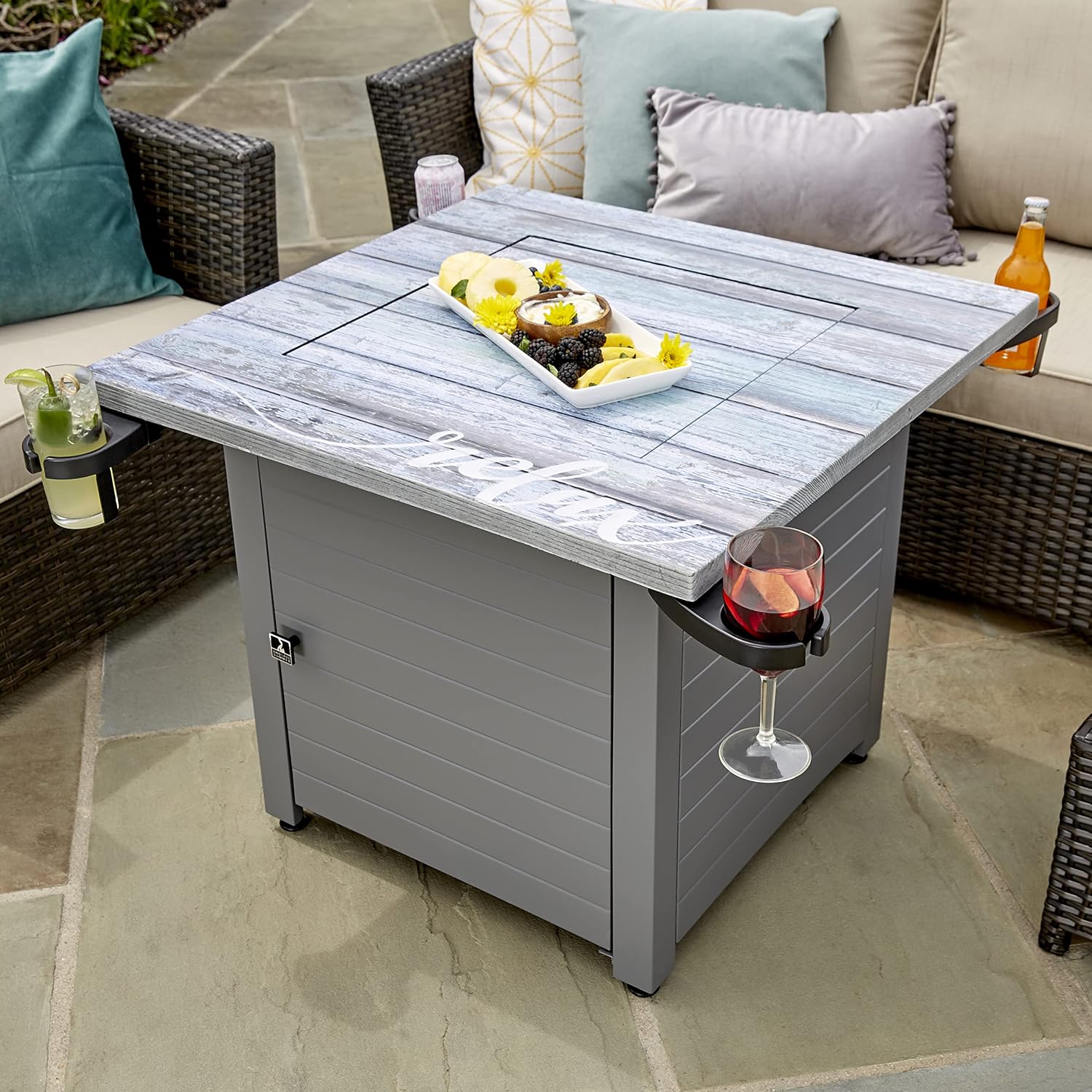 Relax Gray 30' Square Gas Fire Table