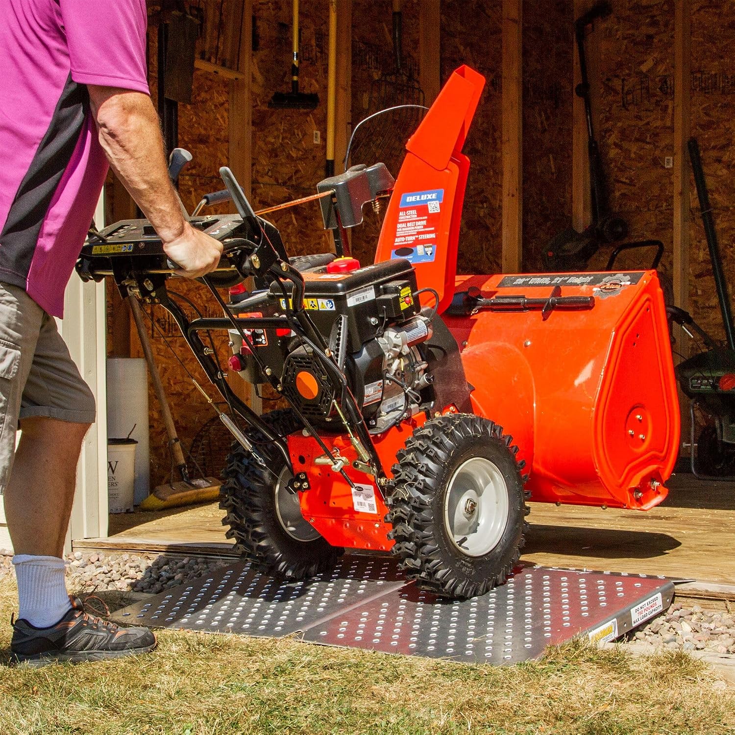 Shed Ramp for Lawnmower ATV Golf Cart, 1,500 lb Capacity, Guardian (Pair)