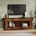 Tribesigns 63-inch TV Stand with Storage, Entertainment Center for 60/65/70 Inches TVs, Rustic Media TV Console with Open Storage Space for Living Room Bedroom, Rustic Brown & Black