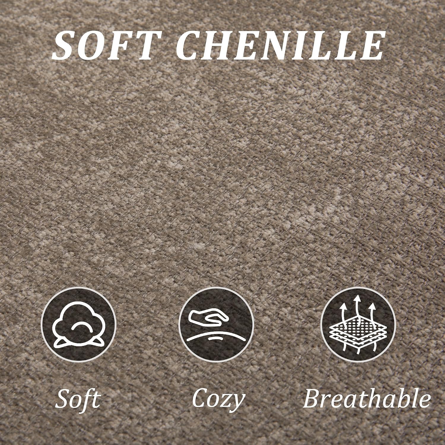 95' Modern Curved Sofa, Chenille Fabric Comfy Cloud Couch, No Assembly Required Half Moon Couch with Deep Seat, 4 Pillows for Living Room, Apartment, Bedroom