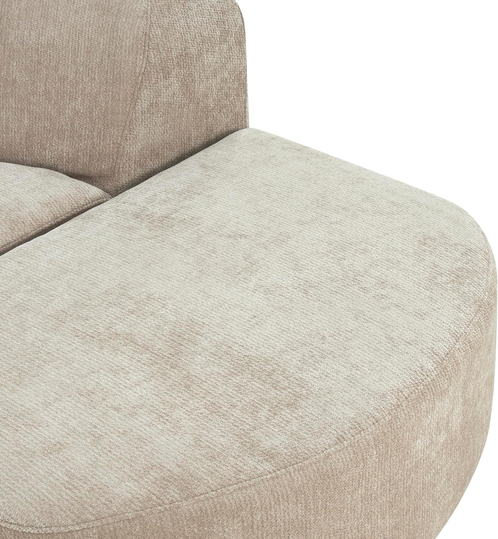 Christopher Knight Home Midel 111' Modular L-Shape Sofa Couch with Chaise Lounge, Modern Boneless Sofa for Living Room, Fabric Upholstered Cloud Couch with Deep Seat, Dark Beige