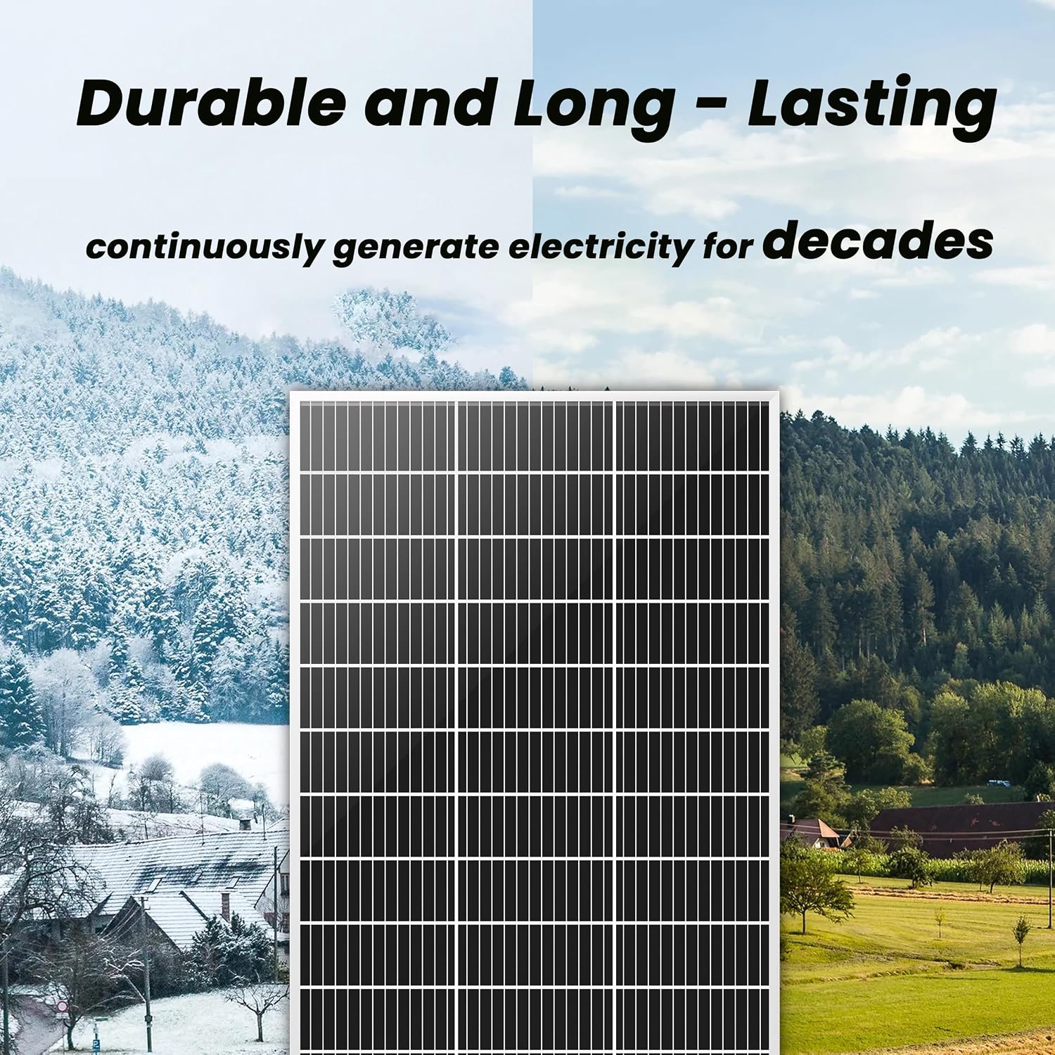 Nature's Generator 4pcs 100 Watt 12BB Solar Panels Monocrystalline for RV Marine Rooftop Farm Battery and Other Off Grid System