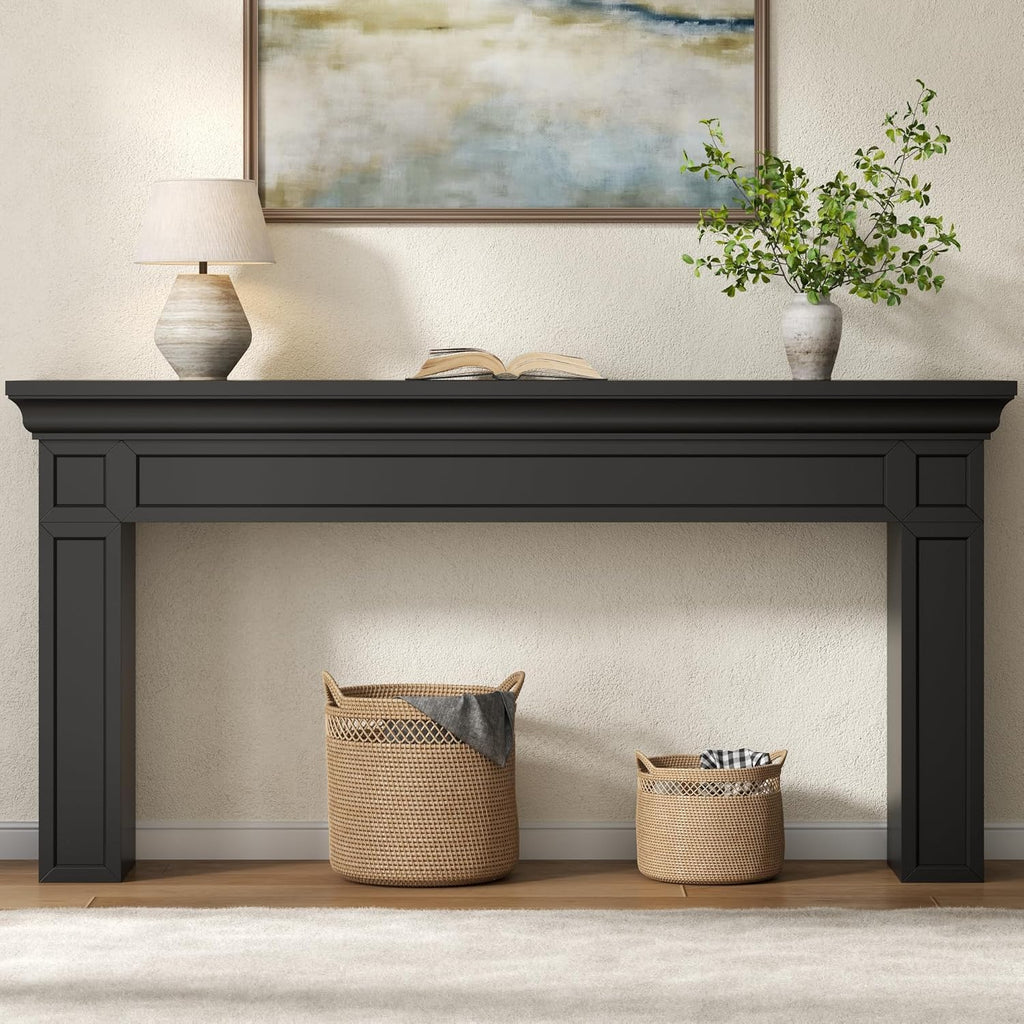 Loomie 63' Long Console Tables for Entryway, Modern Rectangular Sofa Table Behind the Couch, Narrow Long Entry Accent Table for Living Room, Entrance, Hallway, Foyer (Black)