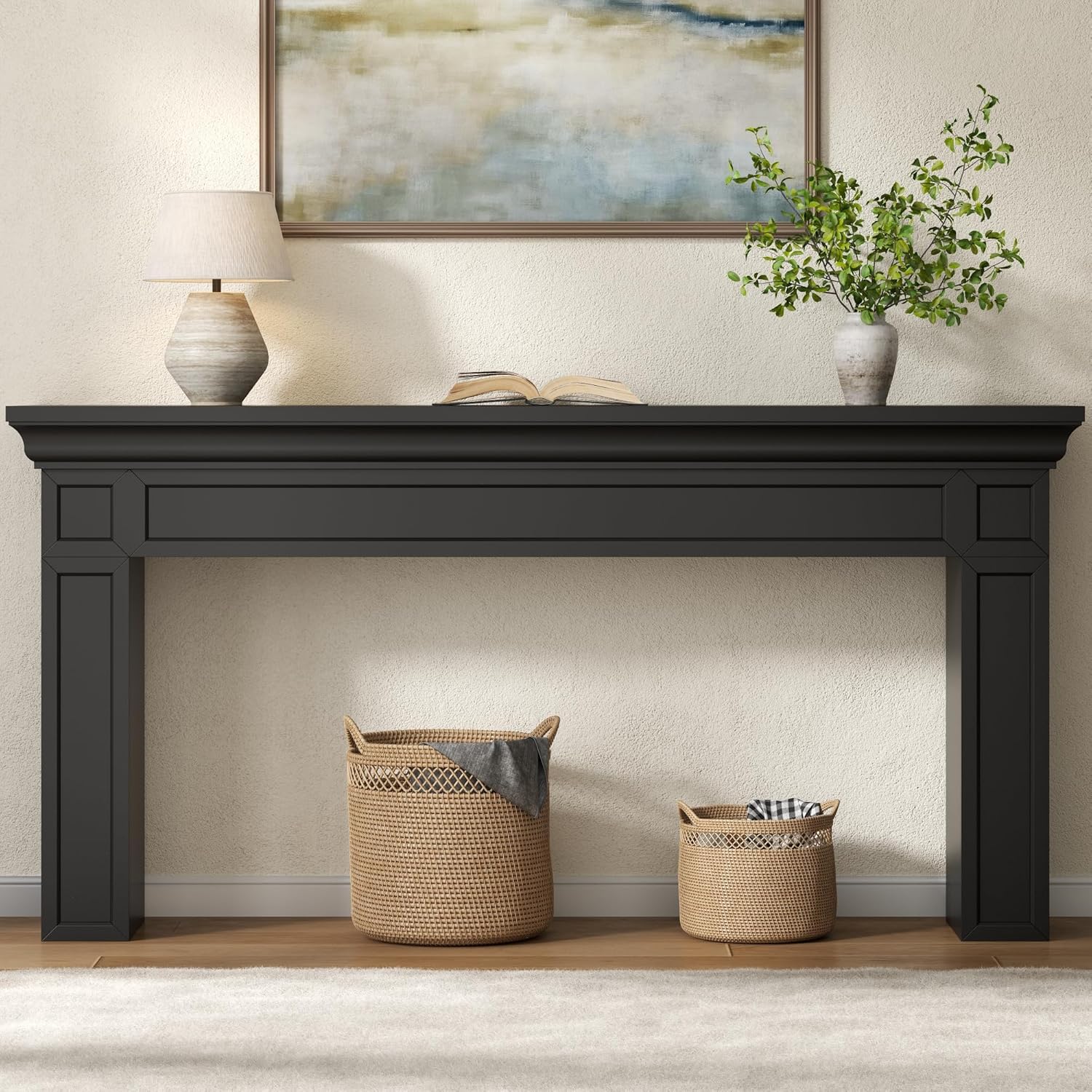 Loomie 63' Long Console Tables for Entryway, Modern Rectangular Sofa Table Behind the Couch, Narrow Long Entry Accent Table for Living Room, Entrance, Hallway, Foyer (Black)