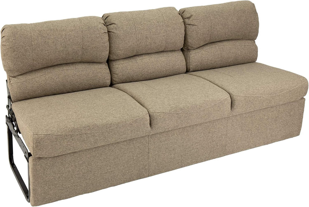 RecPro 68' RV Jackknife Sleeper Sofa with Drop-Down Console | Cloth Fabric | 2 Colors to Choose from | Furniture for RV and Camper (Oatmeal Cloth)