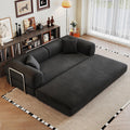 Ball & Cast 78.8' No-Assembly Compressed Sofa Bed, Convertible Floor Futon Couch with Pillow Backrest & Armrest, Boneless Modular Sleeper Sofa in Corduroy for Living Room Bedroom, Black