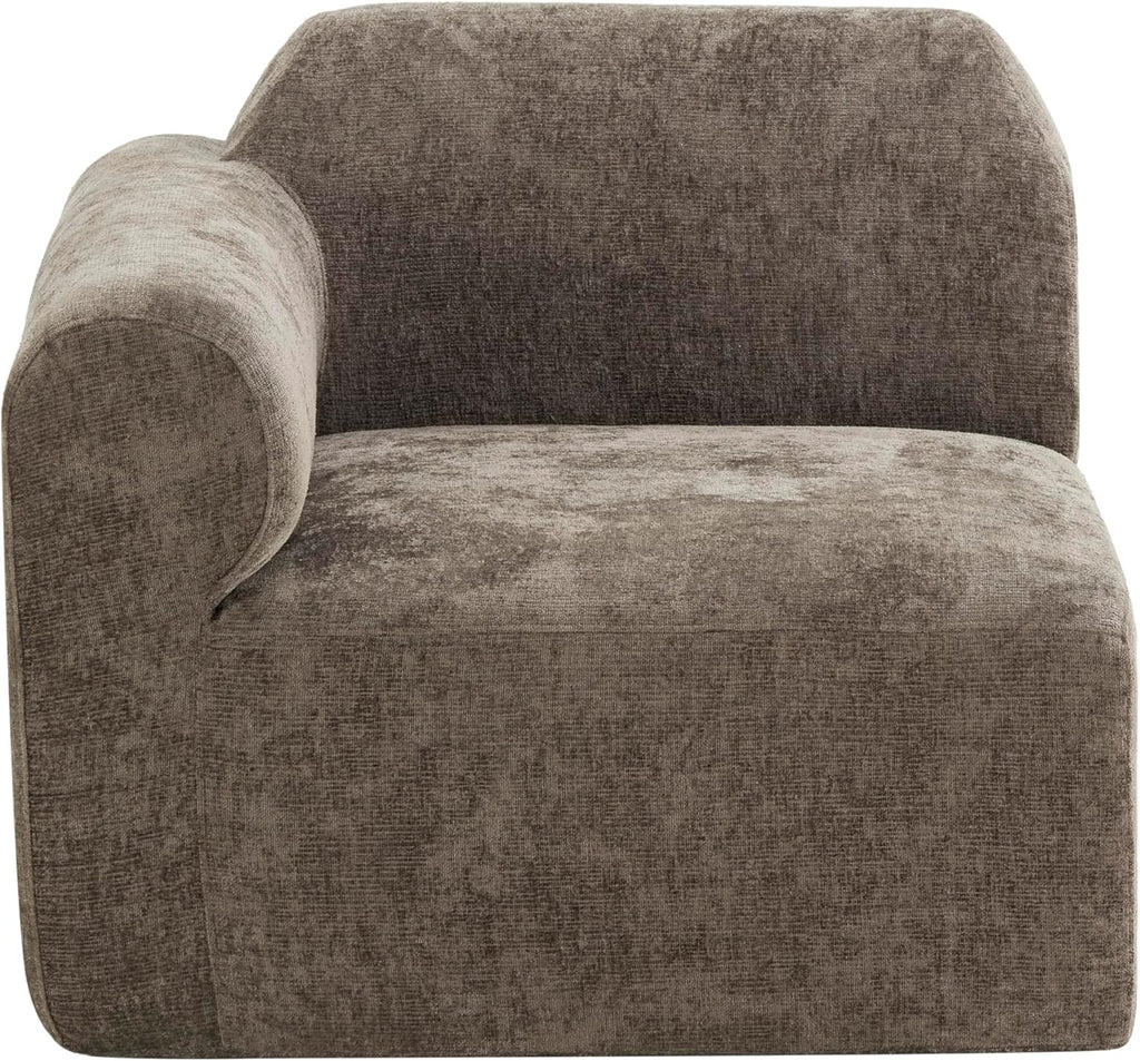 Christopher Knight Home Midel 111' Modular L-Shape Sofa Couch with Chaise Lounge, Modern Boneless Sofa for Living Room, Fabric Upholstered Cloud Couch with Deep Seat, Dark Brown