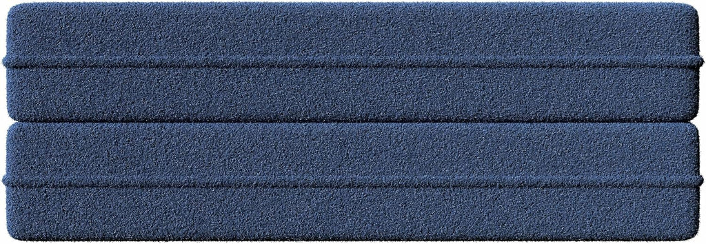 Ball & Cast 78' Floor Sofa Bed with 2 Pillows,Convertible Teddy Fabric Foam-Filled Sleeper Sofa Bed,Pull Out Couch Full Size Folding Mattress for Living Room,Playroom,No Assembly Required,Blue