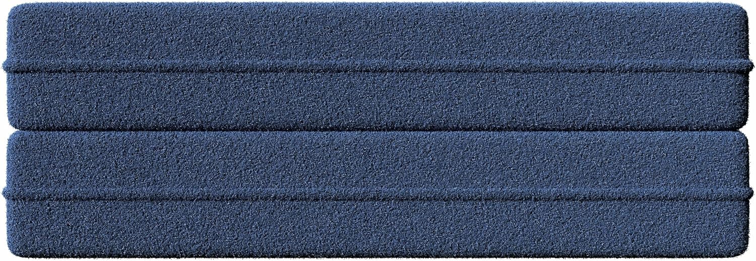 Ball & Cast 78' Floor Sofa Bed with 2 Pillows,Convertible Teddy Fabric Foam-Filled Sleeper Sofa Bed,Pull Out Couch Full Size Folding Mattress for Living Room,Playroom,No Assembly Required,Blue