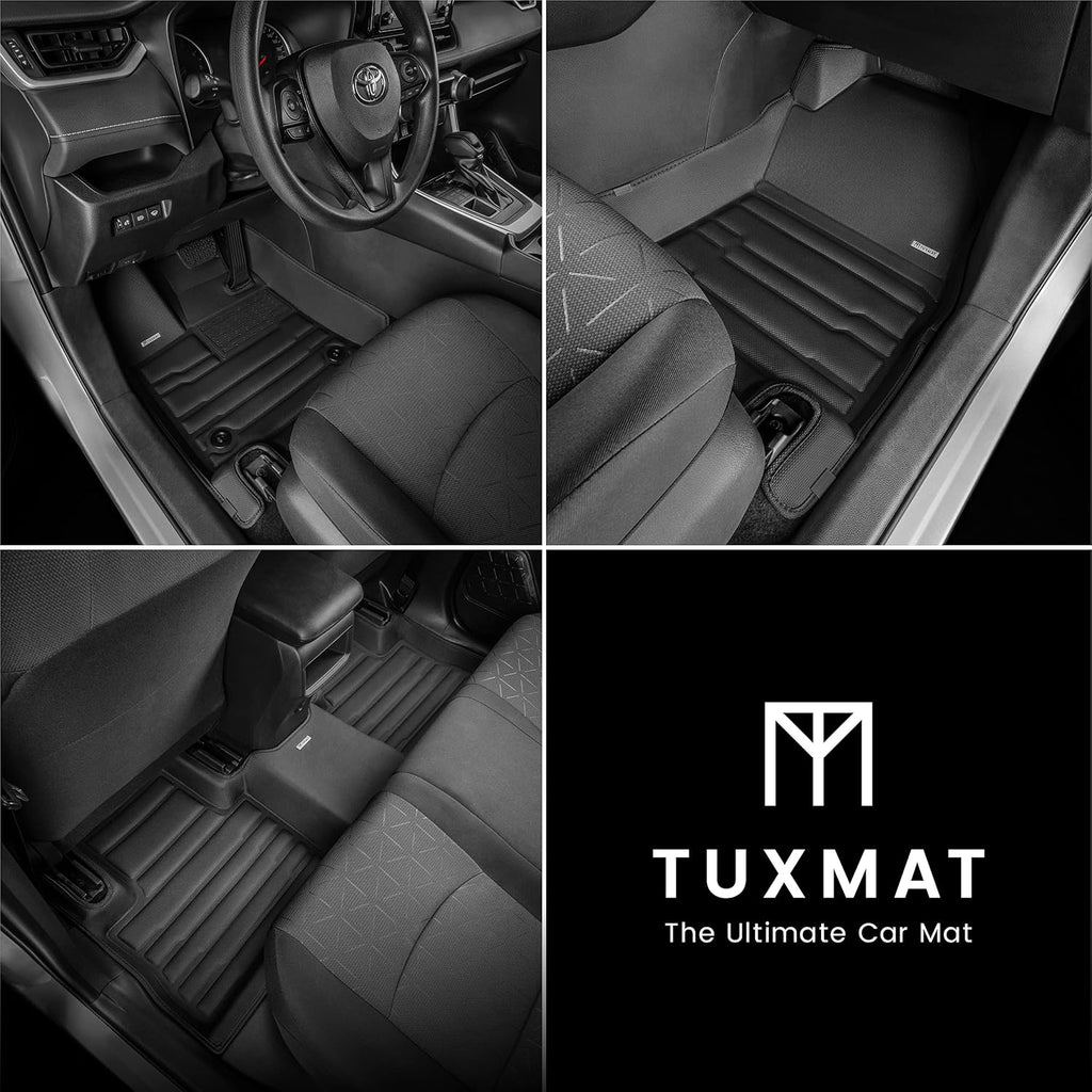 TuxMat - for Toyota RAV4 2019-2025 Models - Custom Car Mats - Maximum Coverage, All Weather, Laser Measured - This Full Set Includes 1st and 2nd Rows