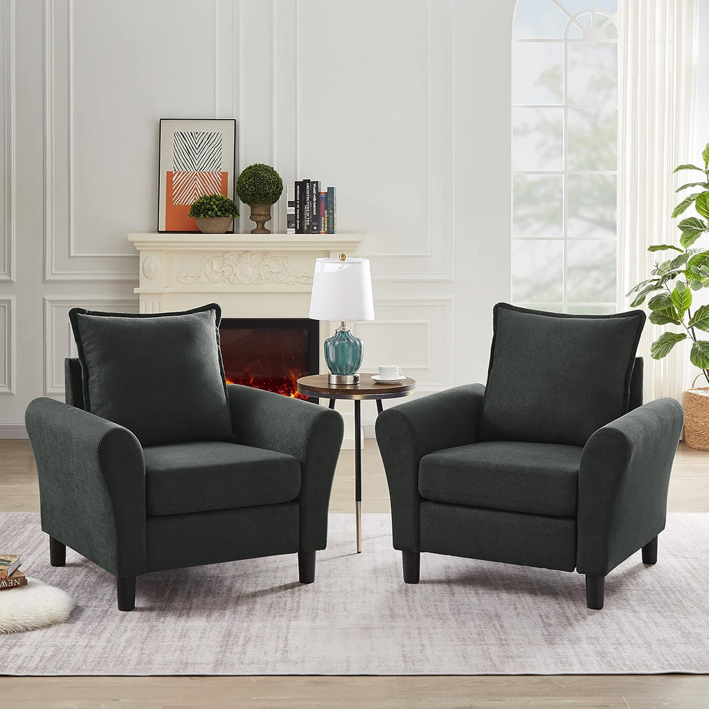 3 Piece Living Room Sofa Sets, Modern 3 Seater Sofa with Storage Ottoman and 2 PSC Armchair Couch Sets, Easy Assembly, Modern 5 Seat Sectional Couches for Living Room, Office,Black