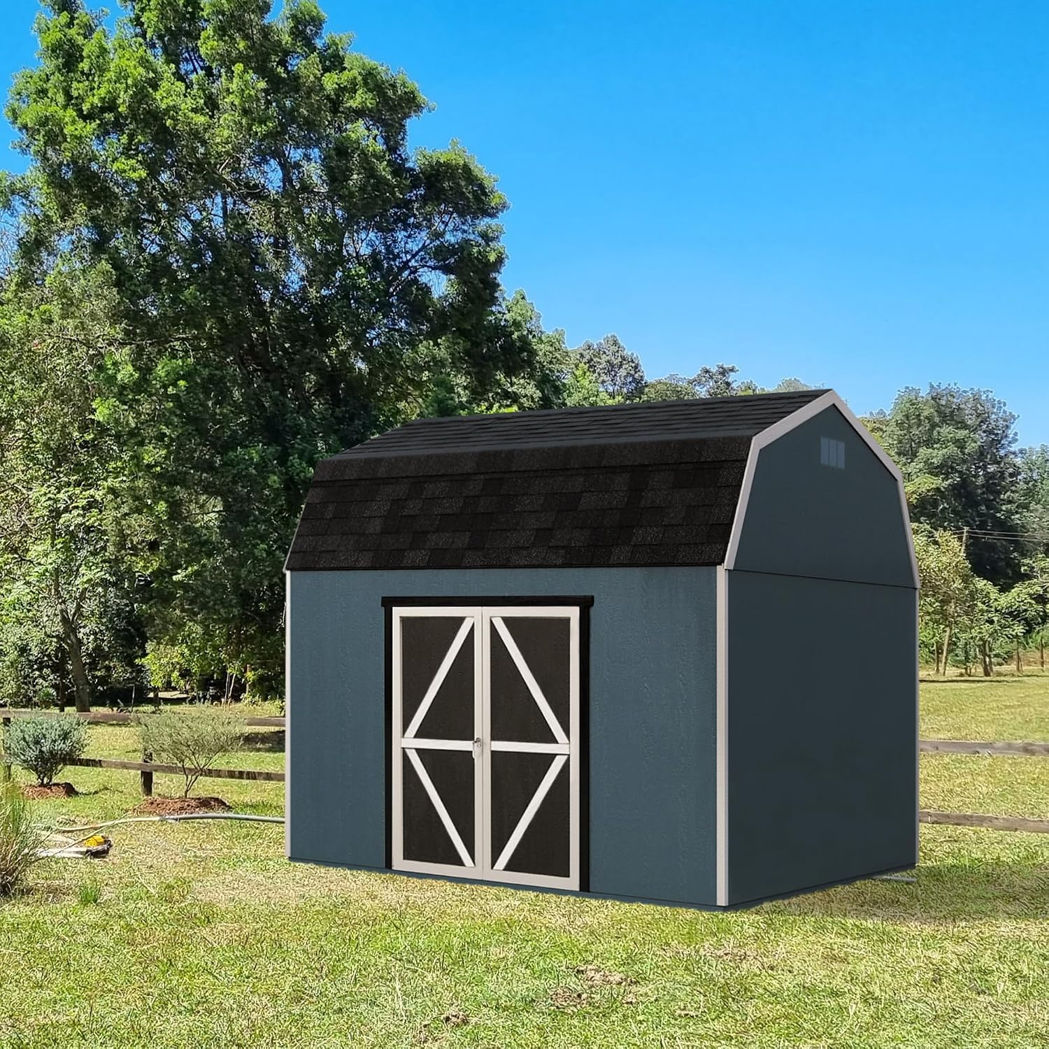 Handy Home Products Braymore 10x12 Do-It-Yourself Wooden Storage Shed with Floor Kit- Does not Include Paint or Roofing Shingles