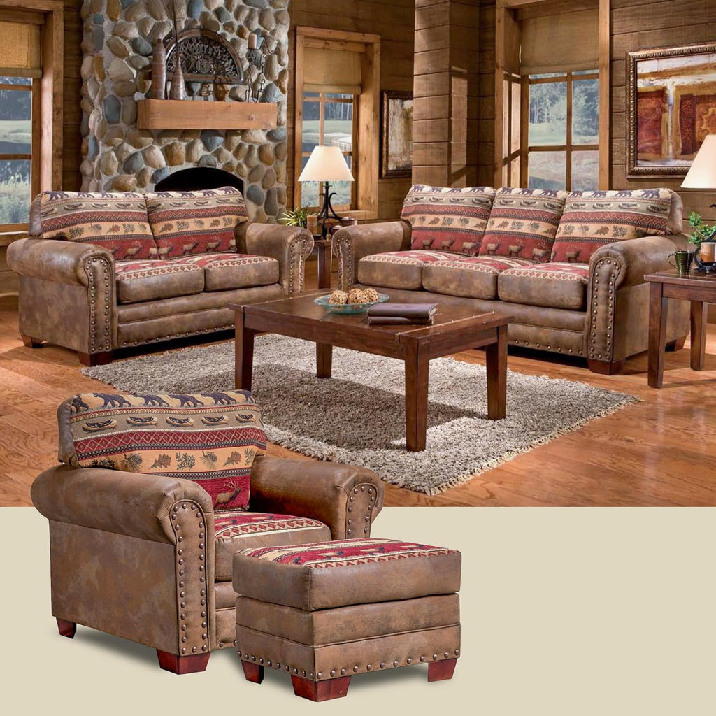 American Furniture Classics Sierra Lodge 4-piece Sleeper Sofa Set in Brown