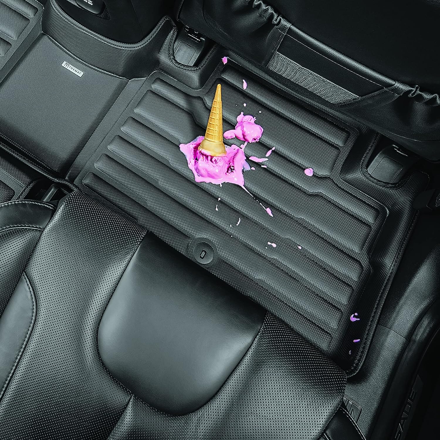 TuxMat - for Tesla Model 3 2024-2026 Models - Custom Car Mats - Maximum Coverage, All Weather, Laser Measured - This Full Set Includes 1st and 2nd Rows