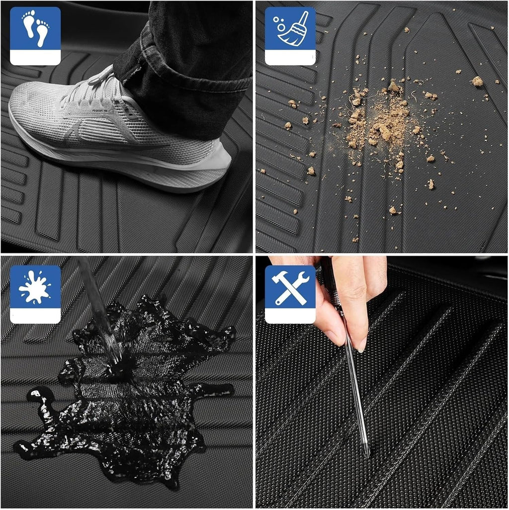 Compatible with Tesla Model 3 Highland 2024 TPE 3D Car Floor Mats Cargo Liner Trunk Pad Waterproof Protective Accessories(24MODEL3 LHD 3PCS)