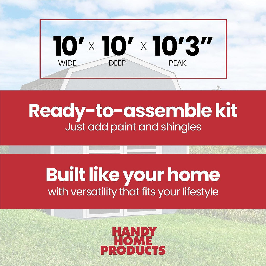 Handy Home Products Braymore 10x10 Do-It-Yourself Wooden Storage Shed with Floor
