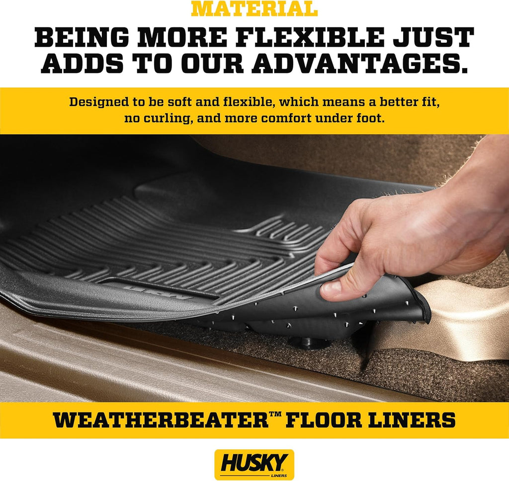 Husky Liners Weatherbeater Floor Mats | Fits 2011-2017 Honda Odyssey | Front, 2nd & 3rd Row, 4-pc. Black