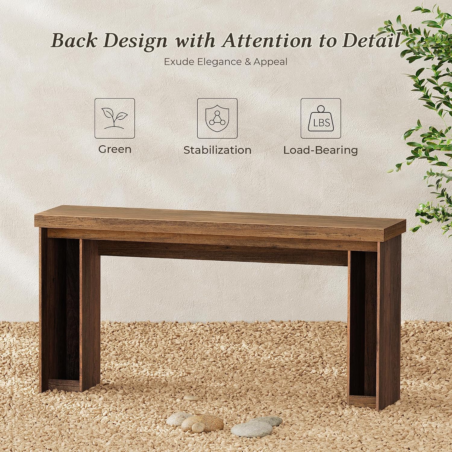 Huuger 63 Inch Entryway Table, Retangular Console Table, Farmhouse Sofa Table Behind the Couch, Long for Entrance, Hallway, Foyer, Living Room, Rustic Brown