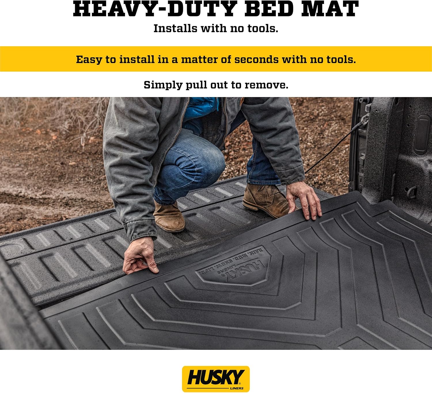 Husky Liners Custom Bed Liner | Fits 2020-2026 Chevrolet Silverado & GMC Sierra 2500HD & 3500HD, 6'9' Bed (Will NOT fit w/Drop-in Bed Liners) | Bed Liner, 1-pc Black - 16013