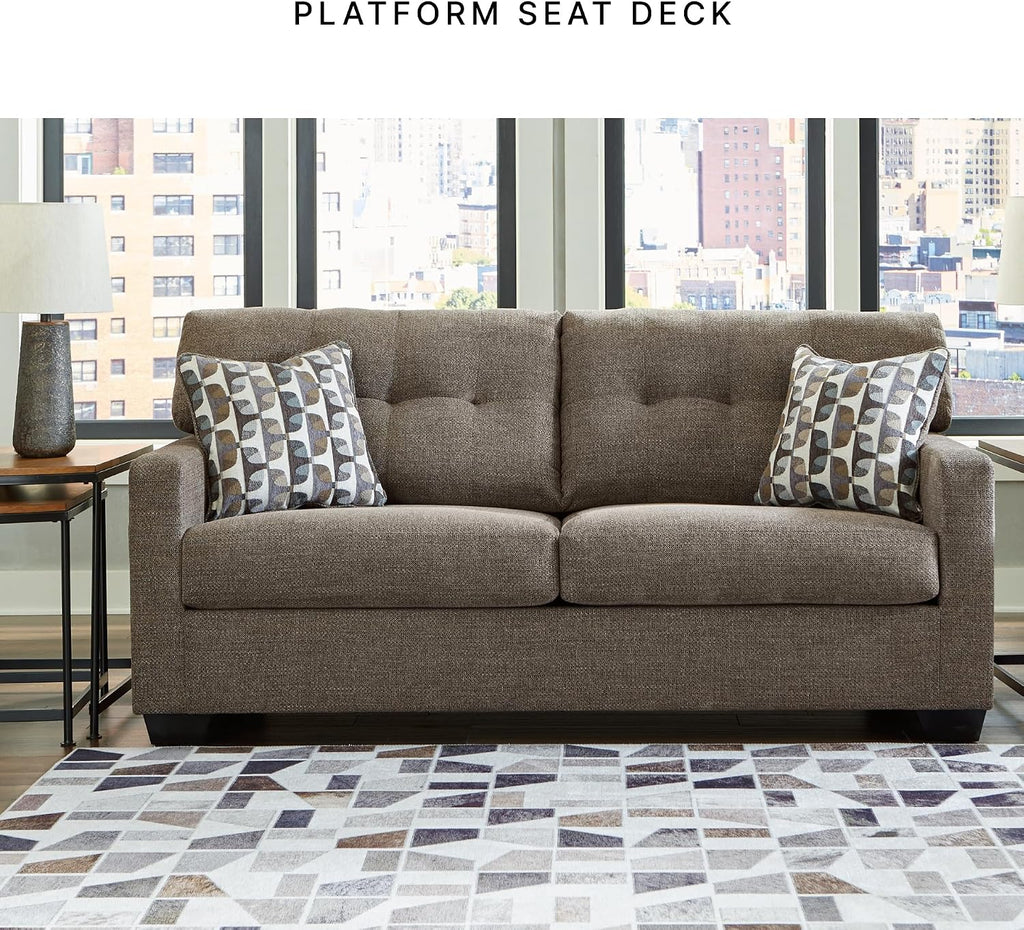 Signature Design by Ashley Mahoney Contemporary Tufted Sofa, Dark Brown