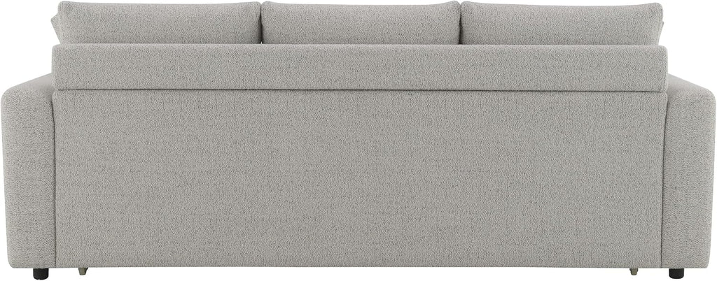 Acme Connie Fabric Upholstered Sofa with Sleeper and 2 Pillows in Beige