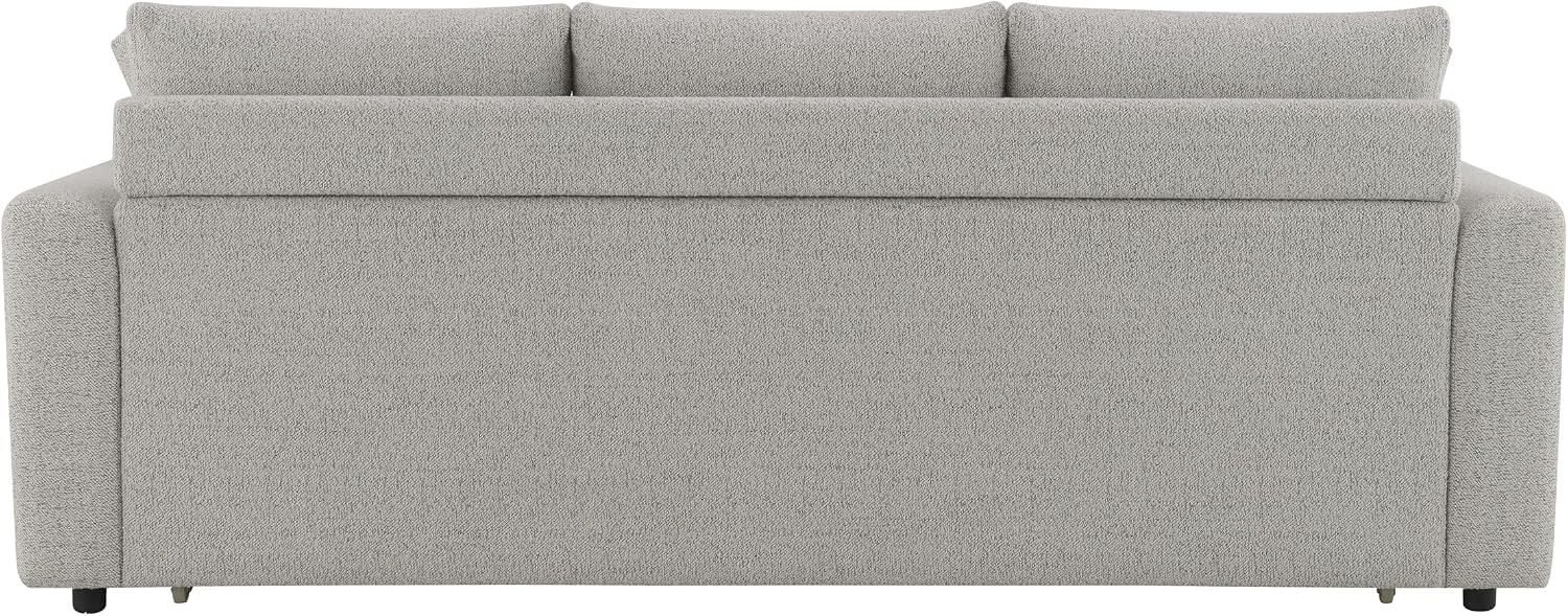 Acme Connie Fabric Upholstered Sofa with Sleeper and 2 Pillows in Beige