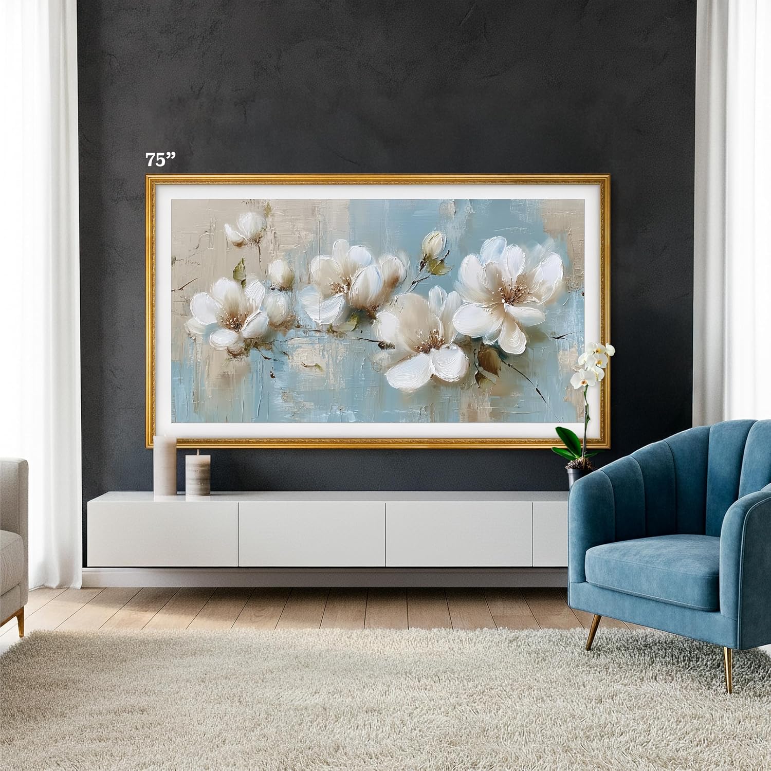 Thin Ornate Antique Gold TV, Handmade Wooden Bezel Compatible with Samsung The Frame (Pro) (2021-2025, 32-85'), TCL NXTFrame (The Frame (2021-2025), 43')