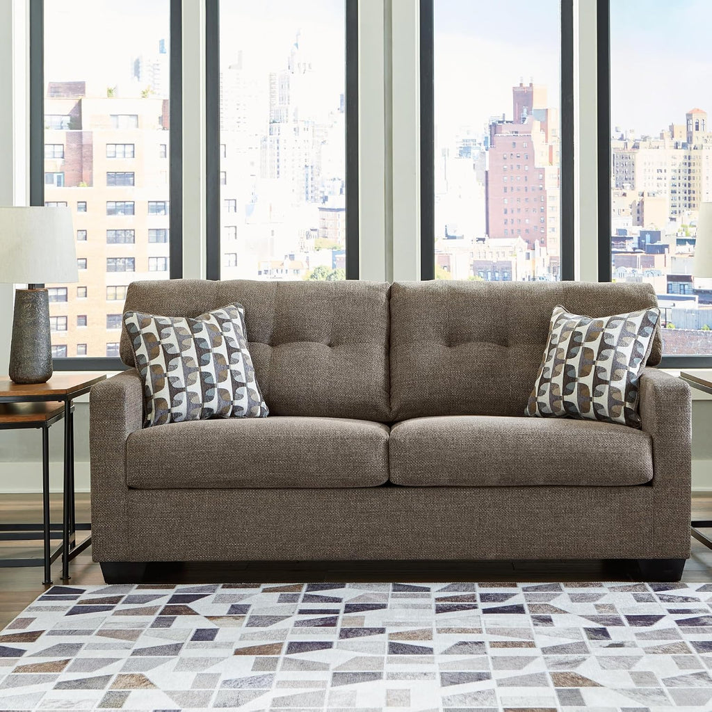 Signature Design by Ashley Mahoney Contemporary Tufted Sofa, Dark Brown