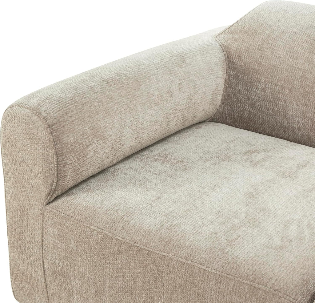 Christopher Knight Home Midel 111' Modular L-Shape Sofa Couch with Chaise Lounge, Modern Boneless Sofa for Living Room, Fabric Upholstered Cloud Couch with Deep Seat, Dark Beige