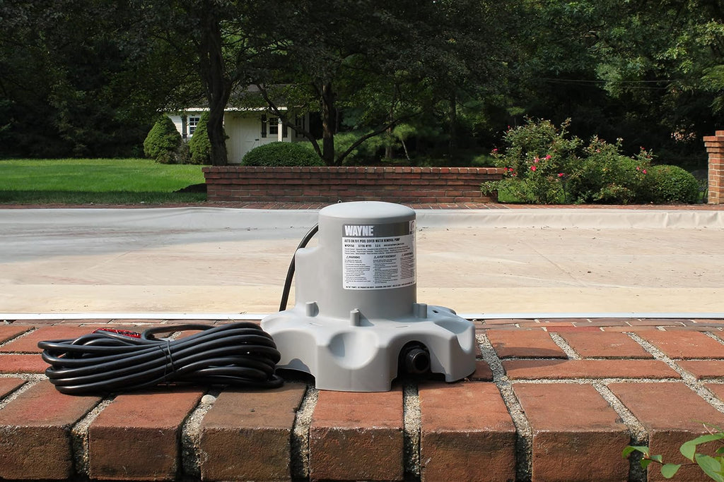 WAYNE WPCP250-1/4 HP Automatic Pool Cover Pump with 25 Foot Power Cord - Up to 1,900 Gallons Per Hour - Automatic On/Off Water Removal Pool Cover Pump