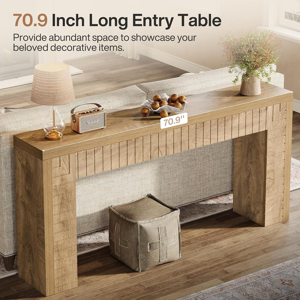 Tribesigns 70.9-Inch Extra Long Console Table for Entryway, Narrow Sofa Table Behind Couch, Suitable for Hallway, Foyer, Living Room