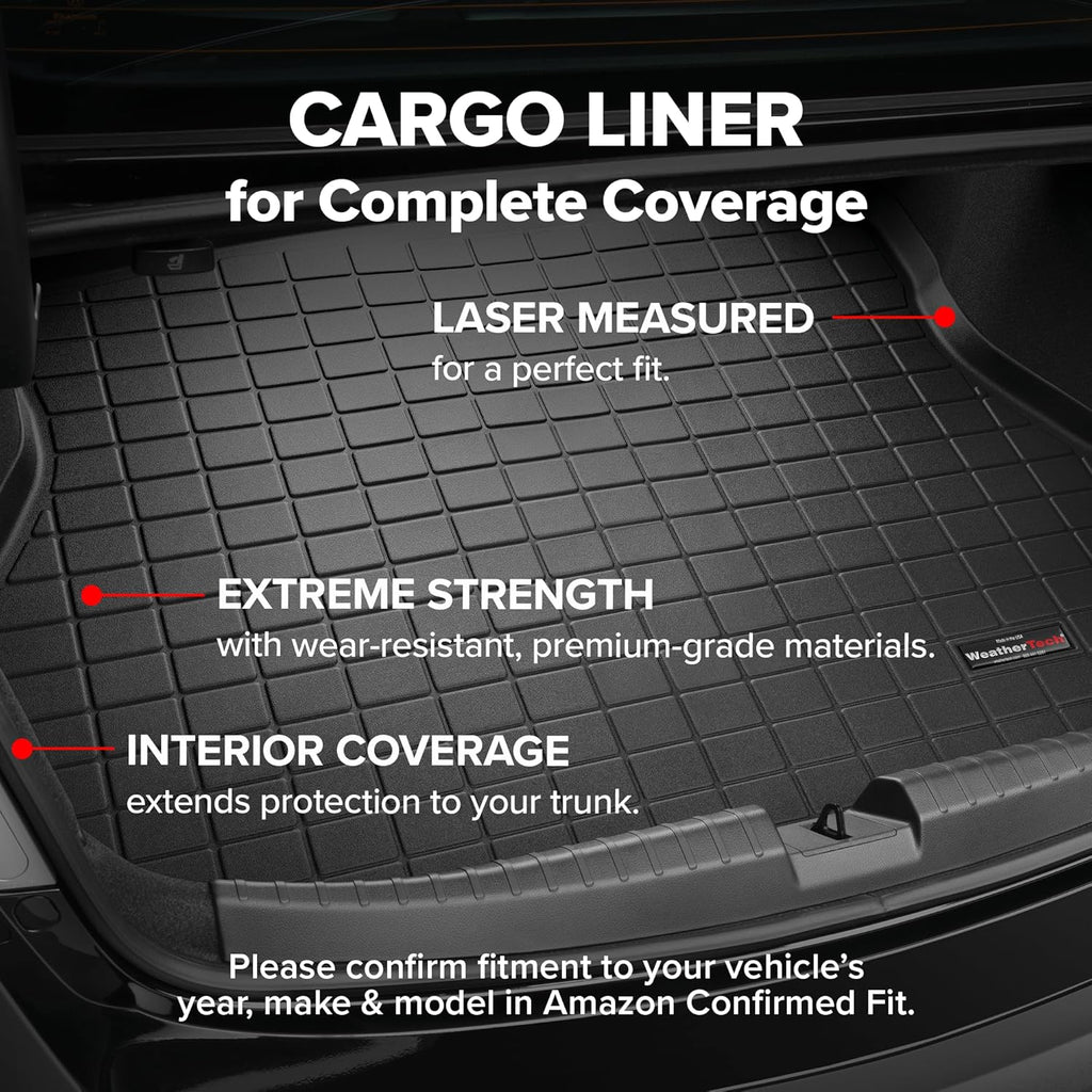 WeatherTech Cargo Trunk Liner for Tesla Model 3, Model 3 - Rear Cargo Well (401424), Black