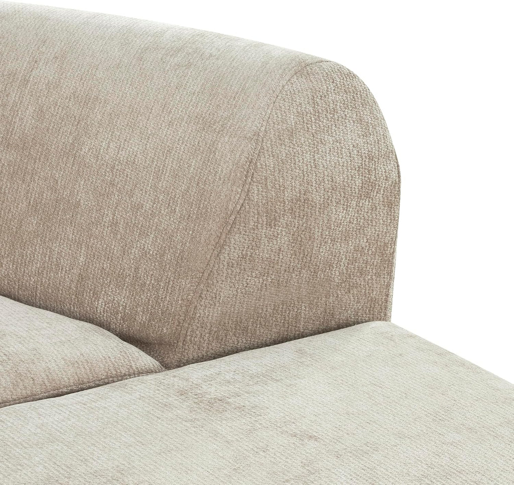 Christopher Knight Home Midel 111' Modular L-Shape Sofa Couch with Chaise Lounge, Modern Boneless Sofa for Living Room, Fabric Upholstered Cloud Couch with Deep Seat, Dark Beige