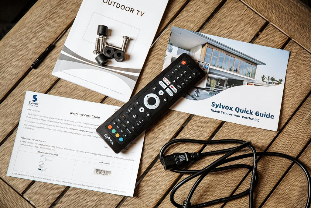 SYLVOX 65' Outdoor TV + S3 Dolby Atmos Soundbar Bundle, 4K HDR Waterproof Smart TV (Deck Pro 3.0), 1000 Nits, 2.1 Channel 120W Audio, Bluetooth 5.3, for Patio & Backyard