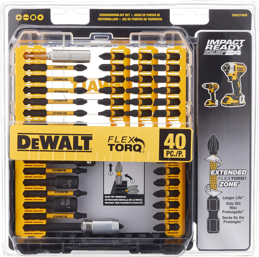 DEWALT Mechanics Tool Set, 192-Piece with Screwdriver Bit Set, Impact Ready, FlexTorq, 40-Piece (DWMT75049 & DWA2T40IR)