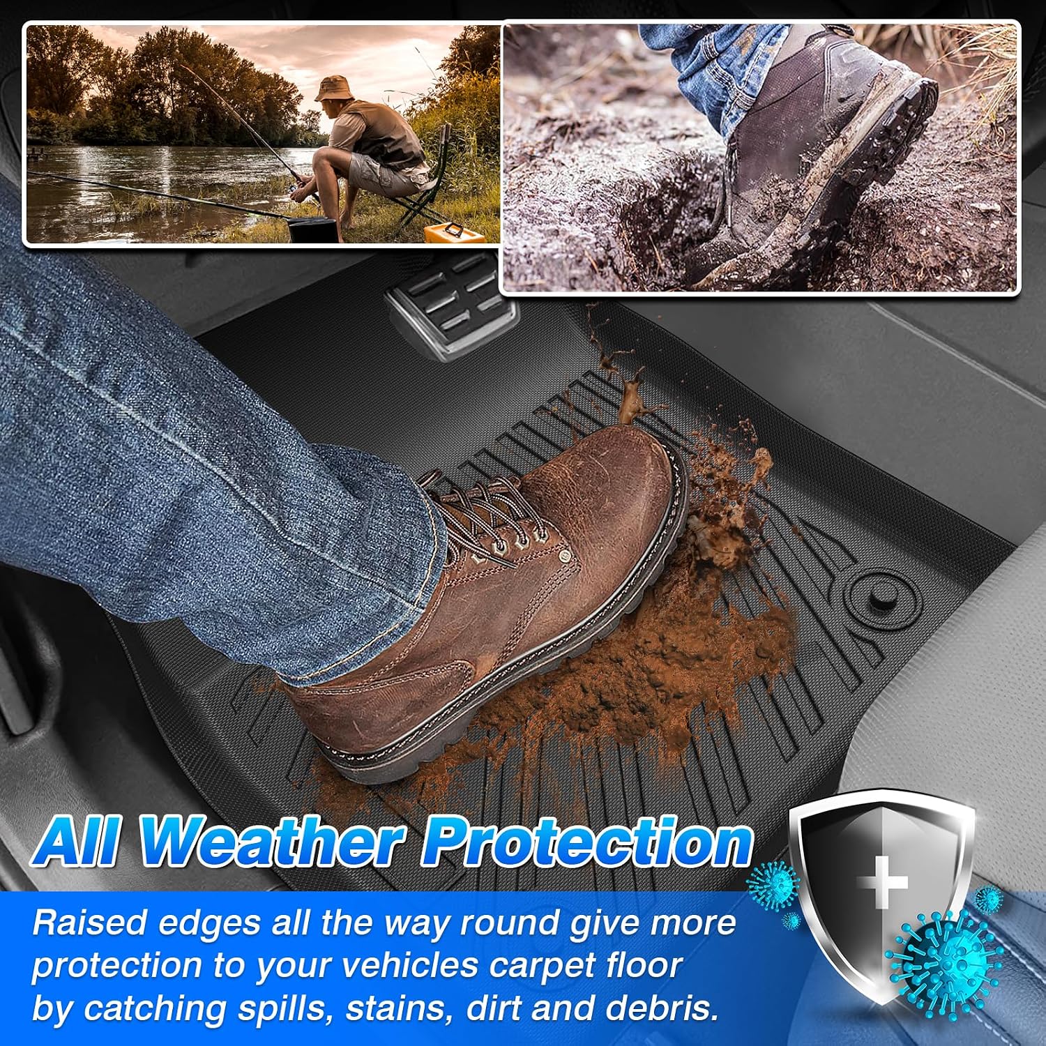 Cartist Floor Mats for Volkswagen Atlas 2018-2025 2026 (Only for 7 Seats, Not for Cross Sport), All Weather Cargo Liners for VW Atlas Accessories, Heavy Duty Car Mats, Car Accessories