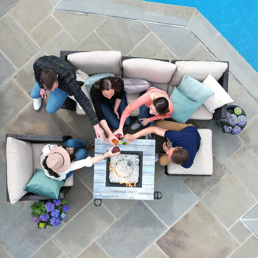 Relax Gray 30' Square Gas Fire Table