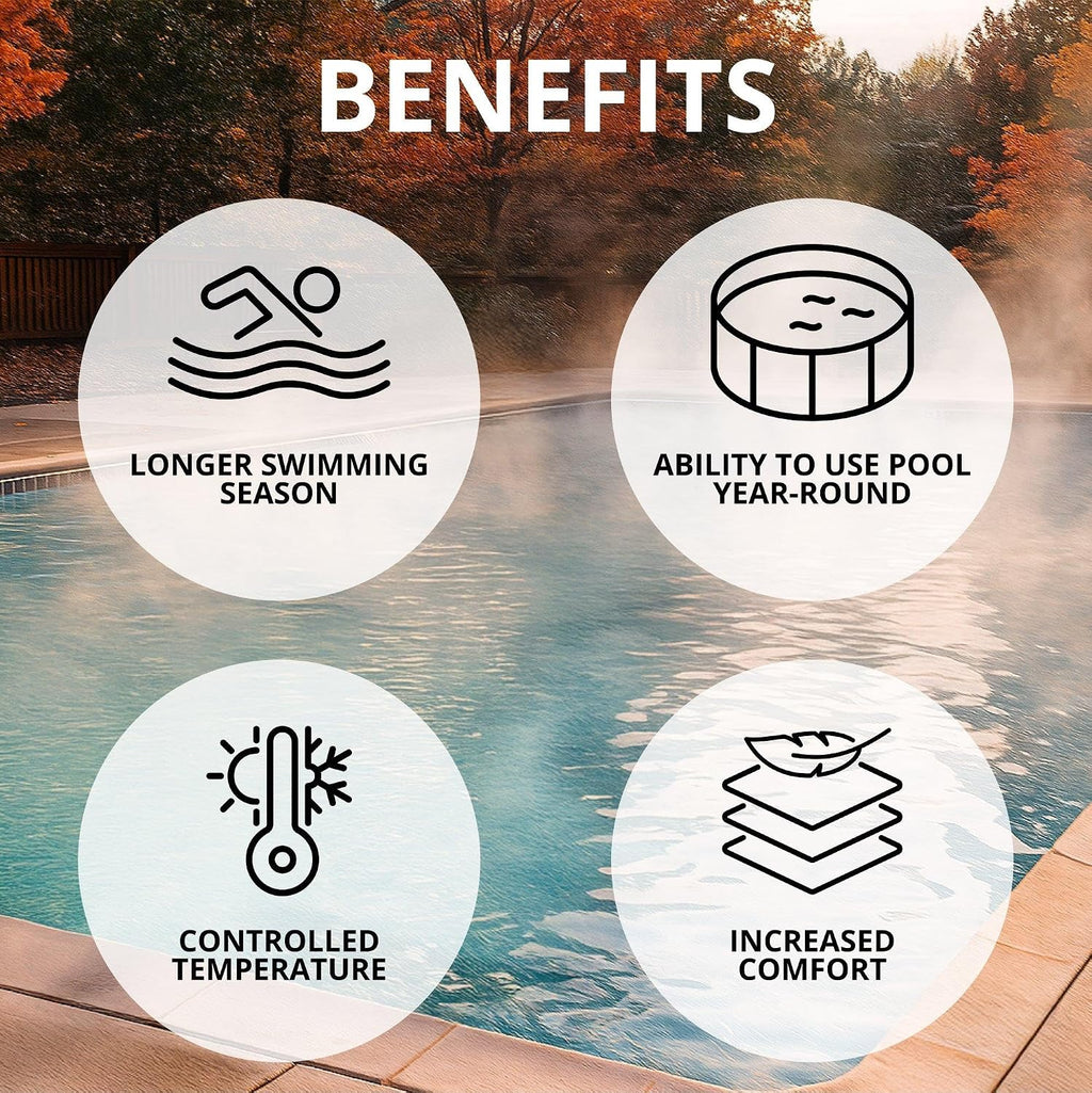 Raypak 105k BTU Above Ground Pool & Spa Heater, Propane Gas, Polymer Header, Copper Tubing, Analog Control, 0-1999 ft. Elevation